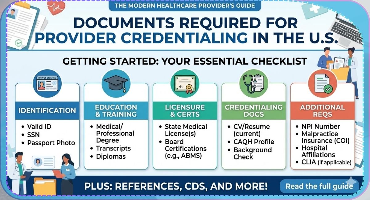 Documents Required for Provider Credentialing in U.S.